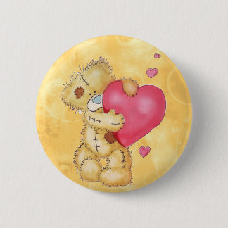 Cute Bear with Hearts 2 Inch Round Button