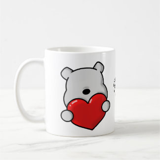 Cute bear with red heart coffee mug