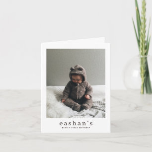Cute Bear-y First Birthday Photo Folded Invitation