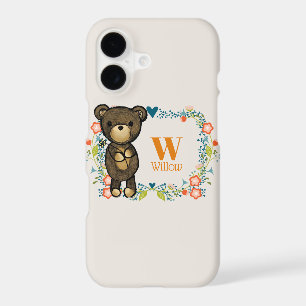 Cute Bear, Yellow Flower & Floral Wreath