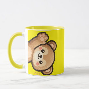Cute Bear Yellow Mug   Kawaii Coffee Cup