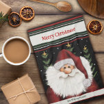 Cute Beard Whimsical Santa Personalized Christmas  Kitchen Towel<br><div class="desc">Cute Personalized Santa tea towel. These Merry Christmas kitchen towels are perfect to add some holiday spirit to your kitchen. Pair it with a bottle of wine and it makes a great Christmas gift for friends, family, coworkers, neighbours, etc. The personalized name annd holiday message area can be changed to...</div>