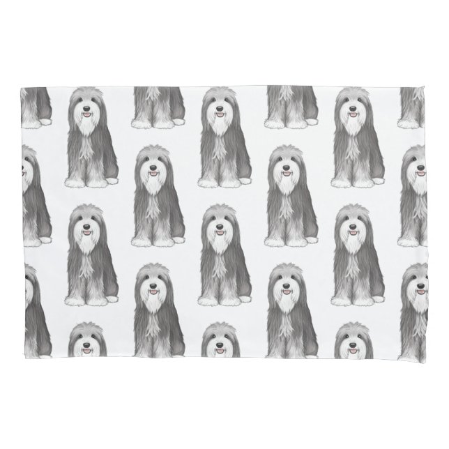 Cute Bearded Collies Pattern Pillowcase (Front)
