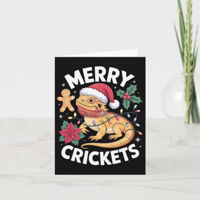 Cute Bearded Dragon Christmas Pun  Card (Front)