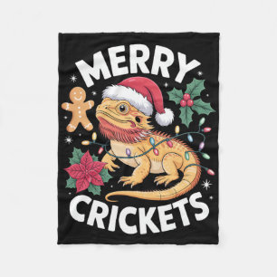 Cute Bearded Dragon Christmas Pun  Fleece Blanket