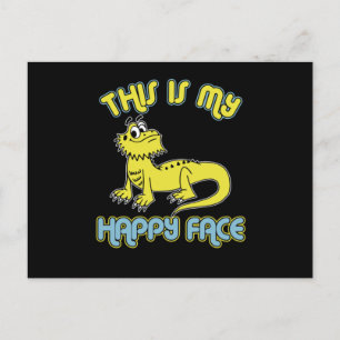 Cute Bearded Dragon This Is My Happy Face Bearded Postcard
