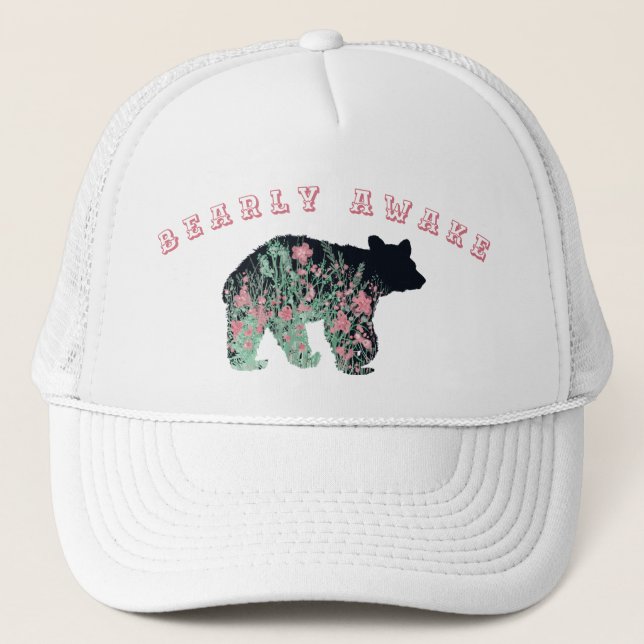 Cute Bearly Awake Trucker Hat (Front)