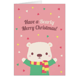 Cute Bearly Merry Christmas Greeting Card