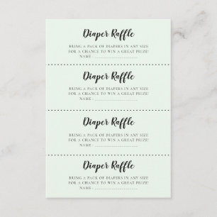 Cute bears Baby shower Diaper Raffle game card