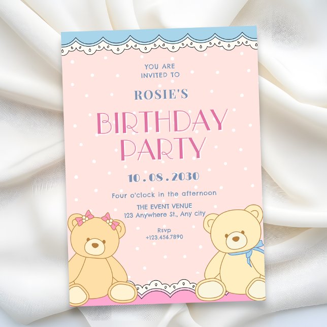 Cute bears birthday invitation (Creator Uploaded)