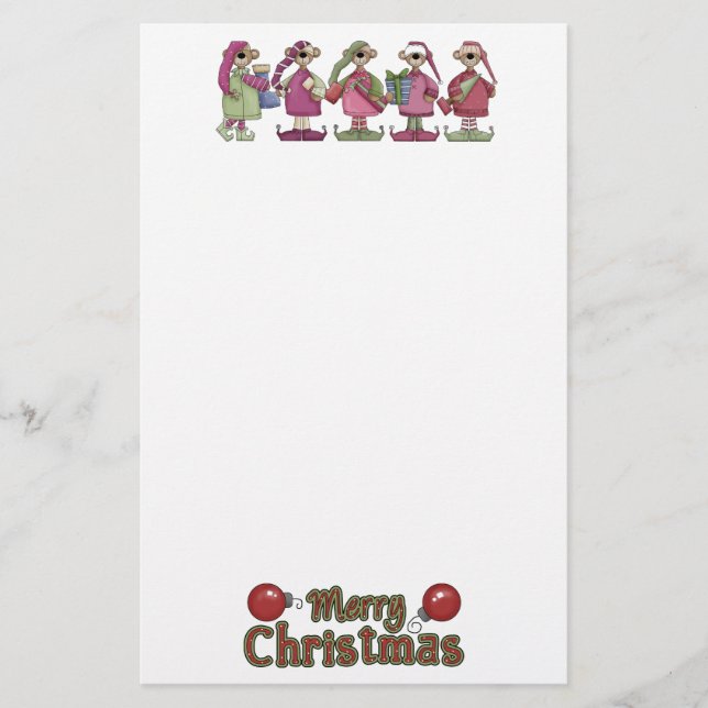 Cute Bears Christmas Stationery (Front)
