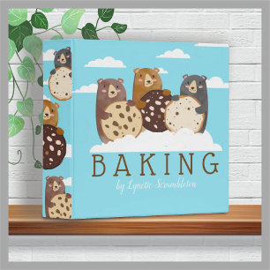 Cute bears cookies personalized cookbook recipe binder