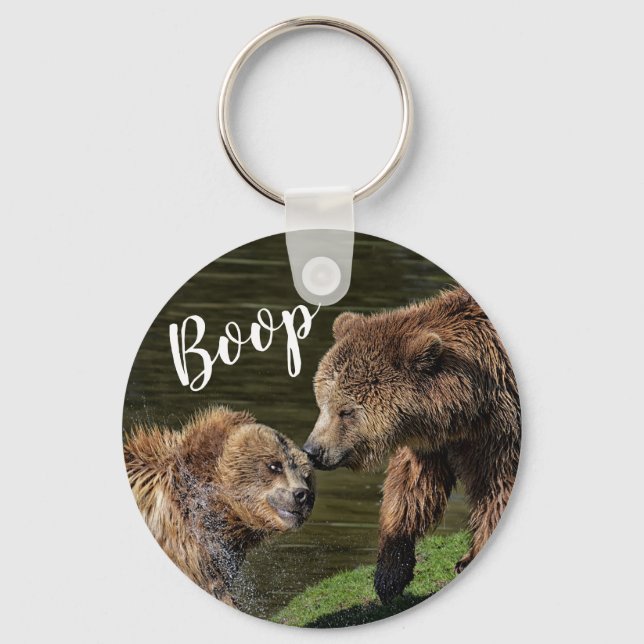 Cute Bears Funny Boop Photograph Keychain (Front)