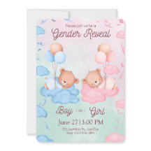 Cute Bears Gender Reveal Invitation