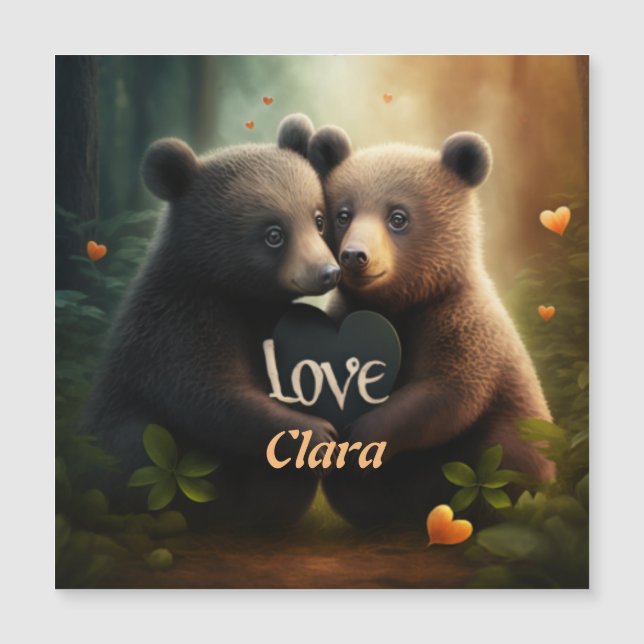 Cute bears hugging in love  postcard (Front)