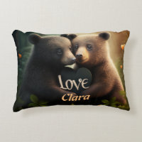 Cute bears in love hugging