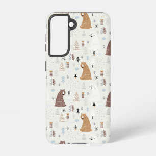 Cute Bears in the Woods Pattern Samsung Galaxy Case