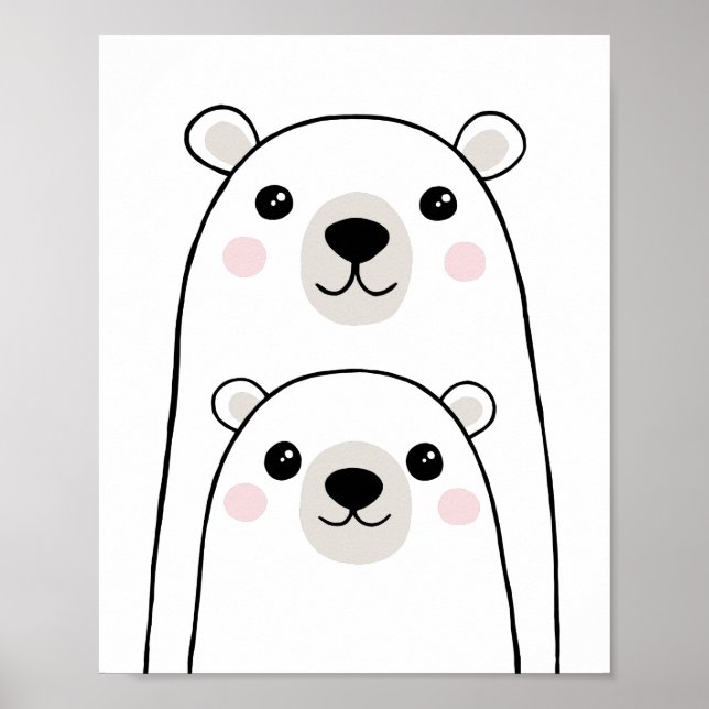 Cute bears wall art for kids (Front)