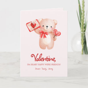 Cute Beary Happy Valentine's Day Greeting Card