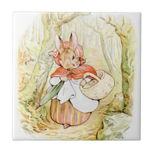 Cute Beatrix Potter, Mrs. Rabbit, Custom Tile