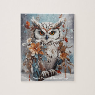 Cute Beautiful Boho Owl Jigsaw Puzzle