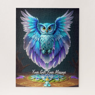 Cute Beautiful Colourful Owl Jigsaw Puzzle