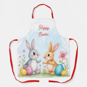 Cute Beautiful Easter Bunnies Modern Collection Apron