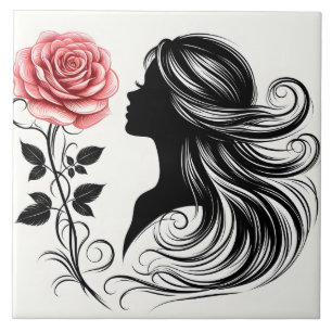 Cute Beautiful lady crafting home business  Tile