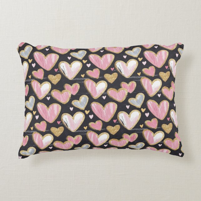 cute beautiful pattern for valentine's day  accent pillow (Front)
