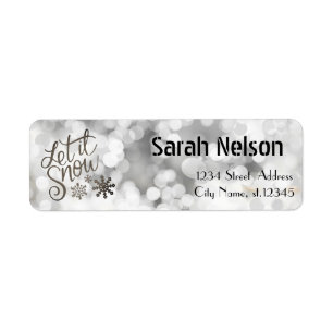 Cute, Beautiful Silver Let it snow Label