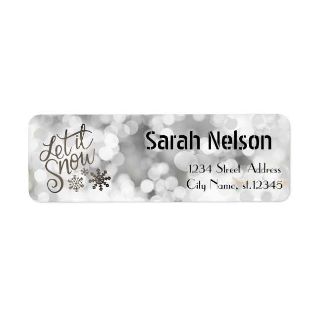 Cute, Beautiful Silver Let it snow  Label (Front)