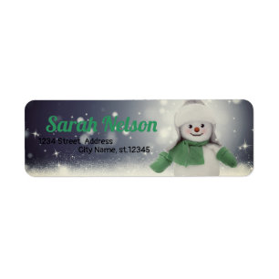 Cute, Beautiful Snowman Label