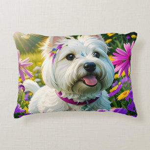 Cute Beautiful Westie Terrier Puppy Dog Two Accent Pillow