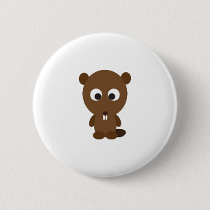 Cute Beaver 2 Inch Round Button