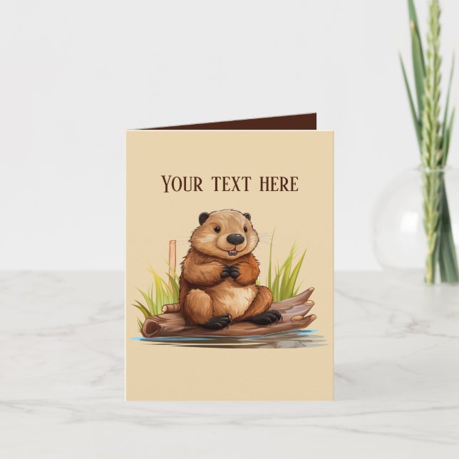 Cute beaver add text any purpose  card (Front)