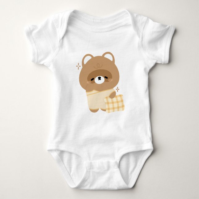 Cute Beaver Baby Bodysuit (Front)