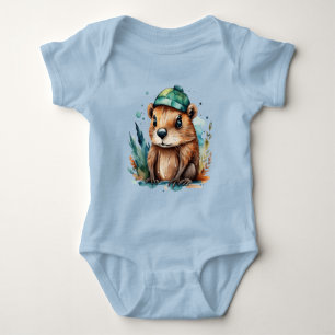 Cute Beaver Baby Bodysuit