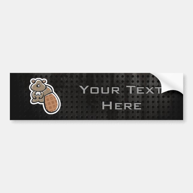 Cute Beaver; Cool Bumper Sticker (Front)