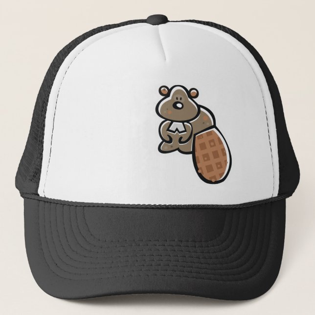 Cute Beaver; Cool Trucker Hat (Front)