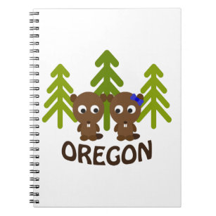 Cute Beaver Couple Oregon Notebook