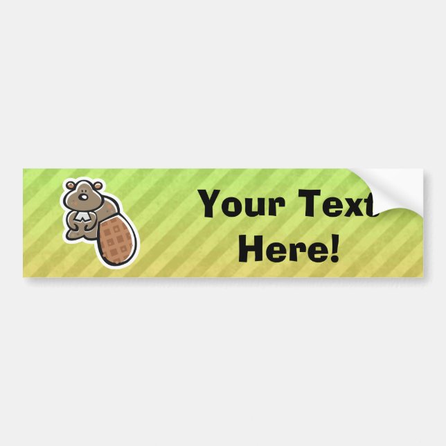 Cute Beaver Design Bumper Sticker (Front)