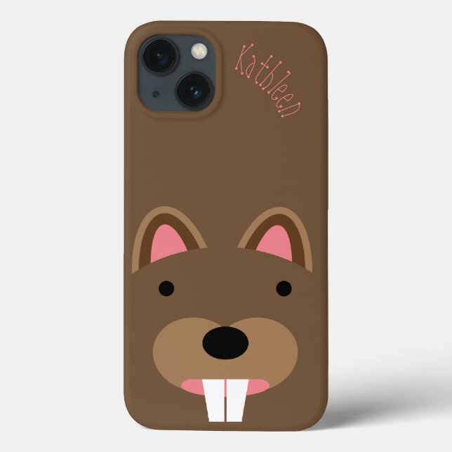 Cute Beaver Face Customizable Case-Mate iPhone Case (Back)