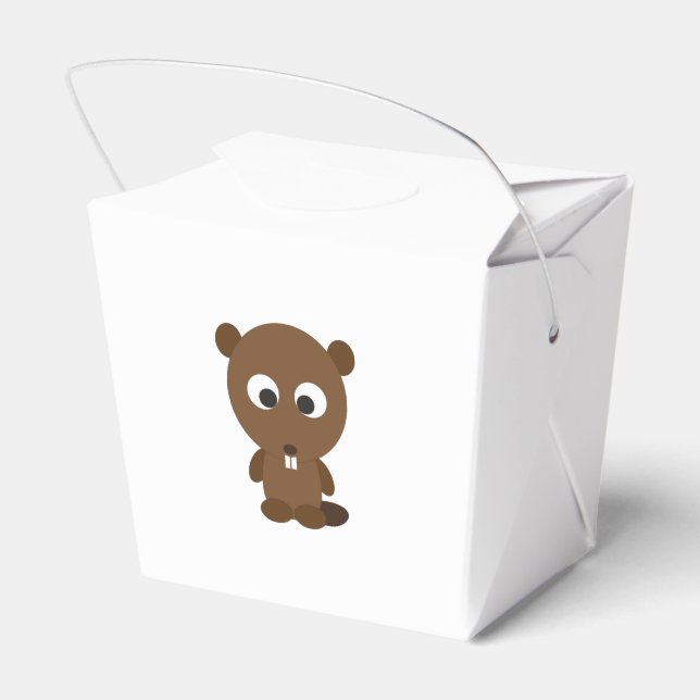 Cute Beaver Favor Box (Back Side)