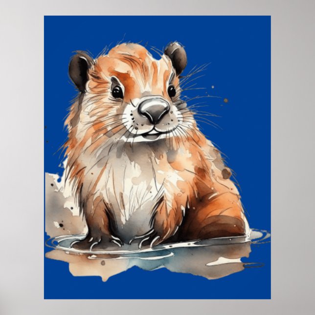 cute beaver poster (Front)