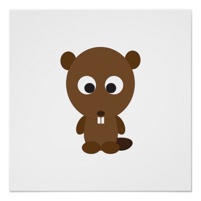 Cute Beaver Poster (Front)