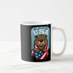 Cute Beaver Summer Flag Us Memorial Day Tank Top  Coffee Mug