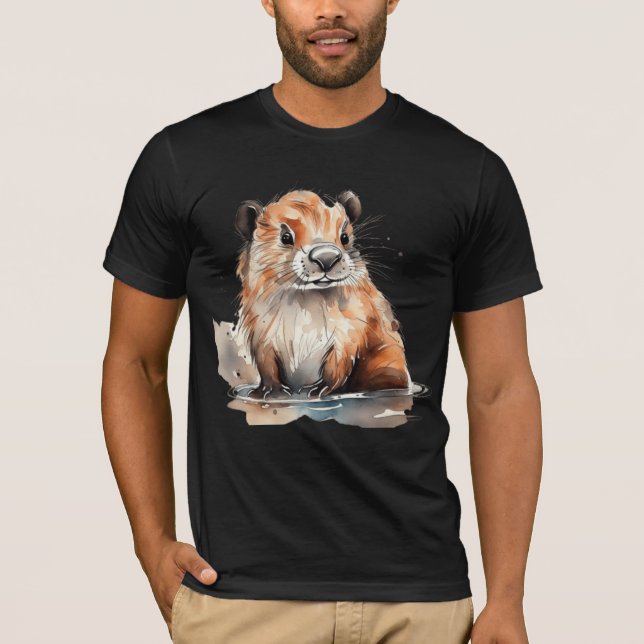 Cute Beaver   T-Shirt (Front)