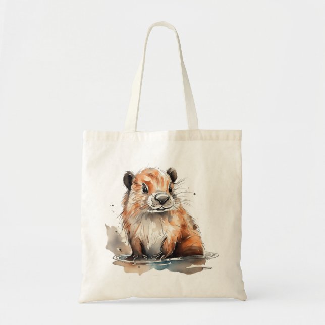 Cute Beaver   Tote Bag (Front)