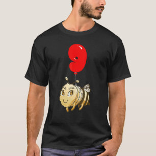 Cute Bee  9th Birthday  Kids Balloon Party T-Shirt