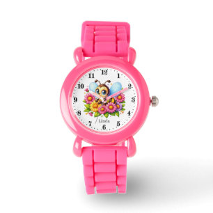 Cute bee add name girls  watch